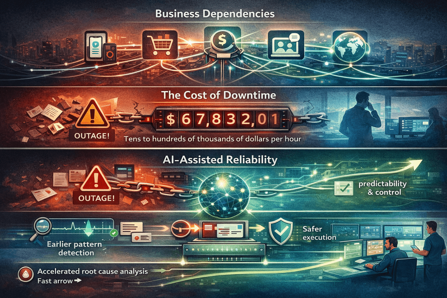 Illustration of rising reliability expectations for enterprise networks
